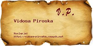 Vidosa Piroska névjegykártya